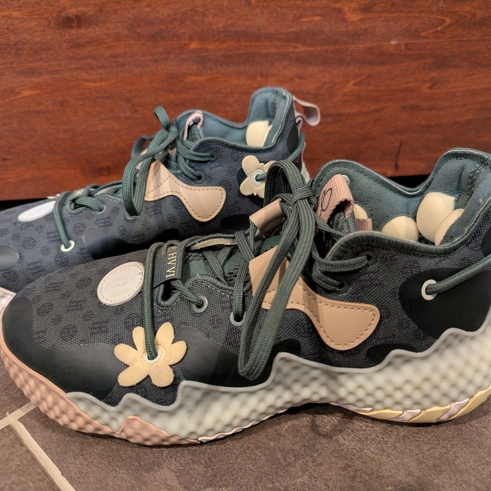 Adidas Harden Vol 6 Green Oxide Monogram Mens 5.5 Basketball Shoes